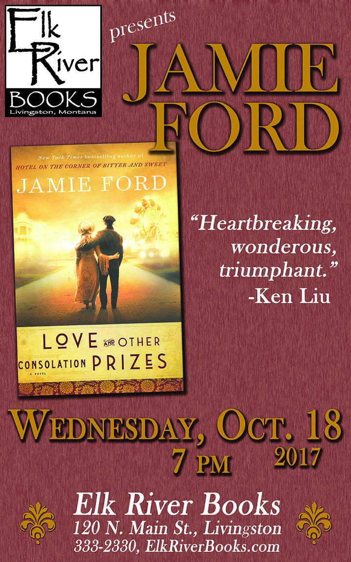 Image for Jamie Ford reading event for Love and Other Consolation Prizes poster, 18 October 2017