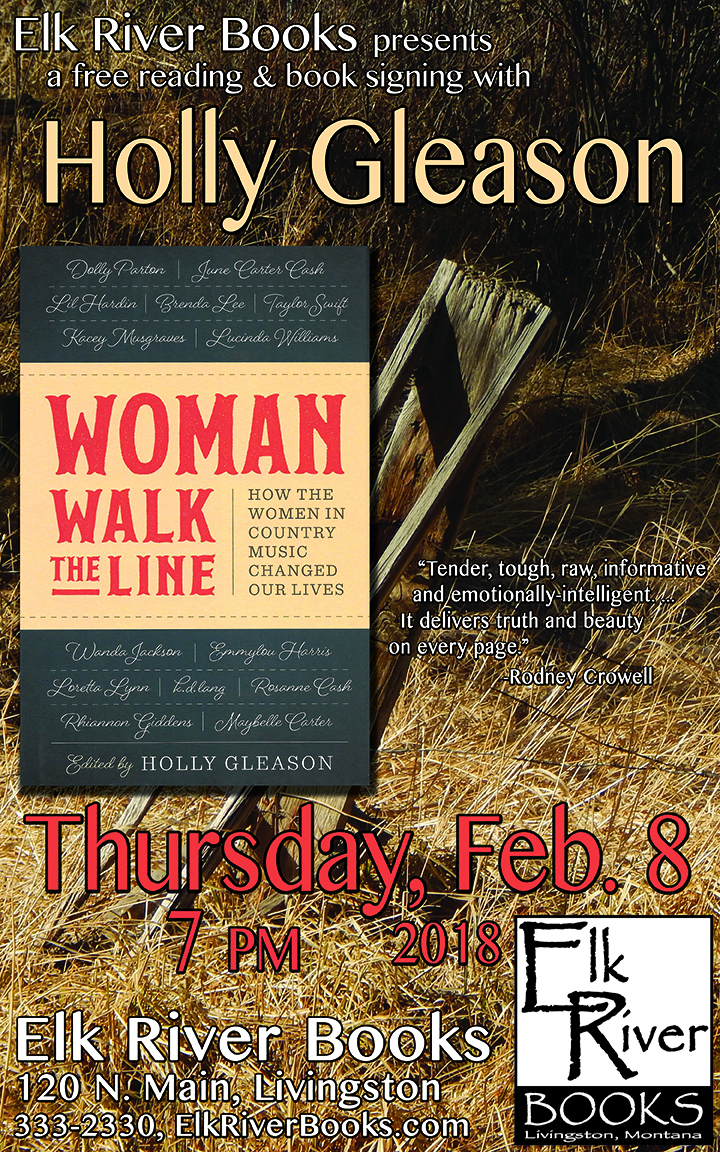 Image for Holly Gleason reading event for Woman Walk the Line poster, 8 February 2018