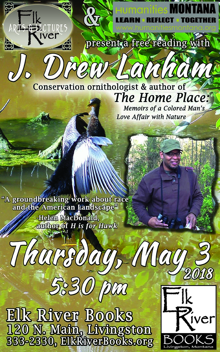 Image for J. Drew Lanham reading event for The Home Place poster, 3 May 2018