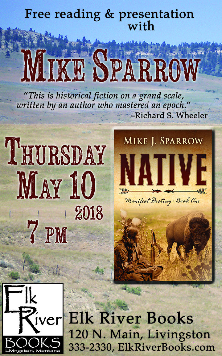 Image for Mike Sparrow reading event for Native poster, 10 May 2018