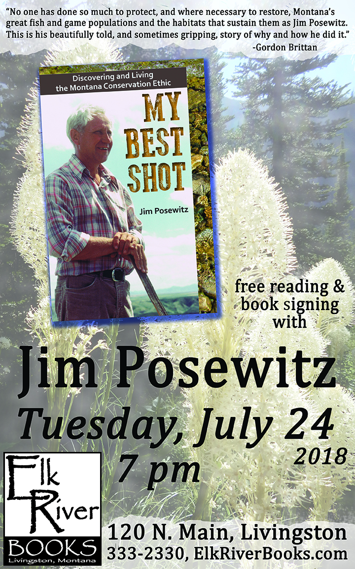 Image for Jim Posewitz reading event poster for My Best Shot, 24 July 2018
