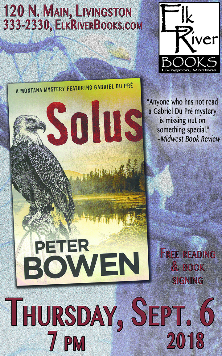 Image for Peter Bowen reading event poster for Solus, 6 September 2018