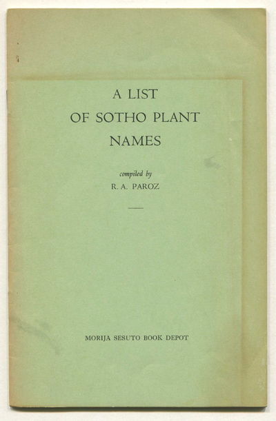 Image for A List of Sotho Plant Names